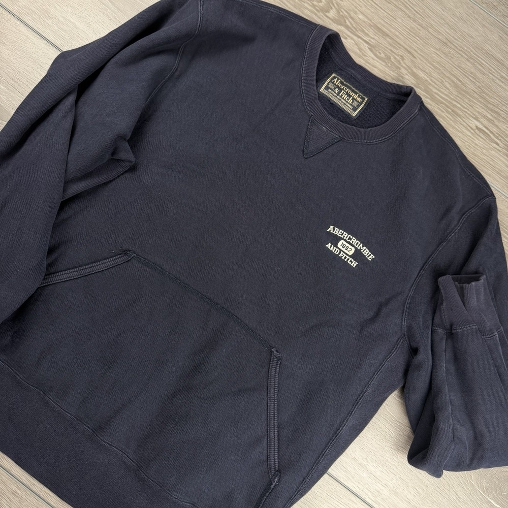 Abercrombie &‎ Fitch Men's Vtg Y2K Pullover Crew Neck Sweater Navy Size XL